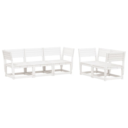 Set Salotto da Giardino 5 pz Bianco in Legno Massello di Pino - homemem39