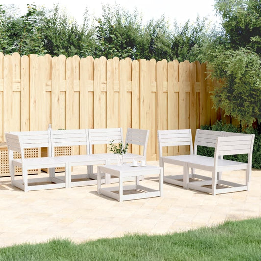 Set Salotto da Giardino 5 pz Bianco in Legno Massello di Pino - homemem39