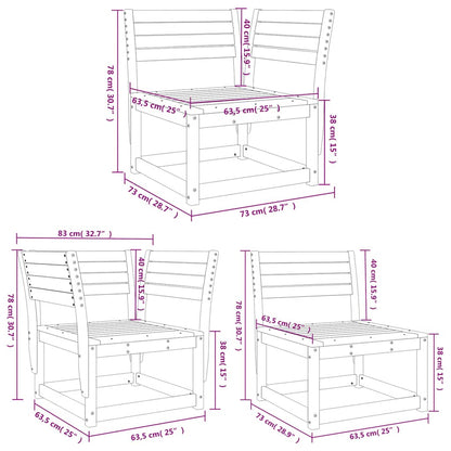 Set Divani da Giardino 5 pz Marrone Cera Legno Massello Pino | homemem39