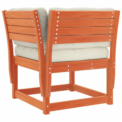 Set Divani Giardino 5pz con Cuscini Marrone Cera Massello Pino - homemem39