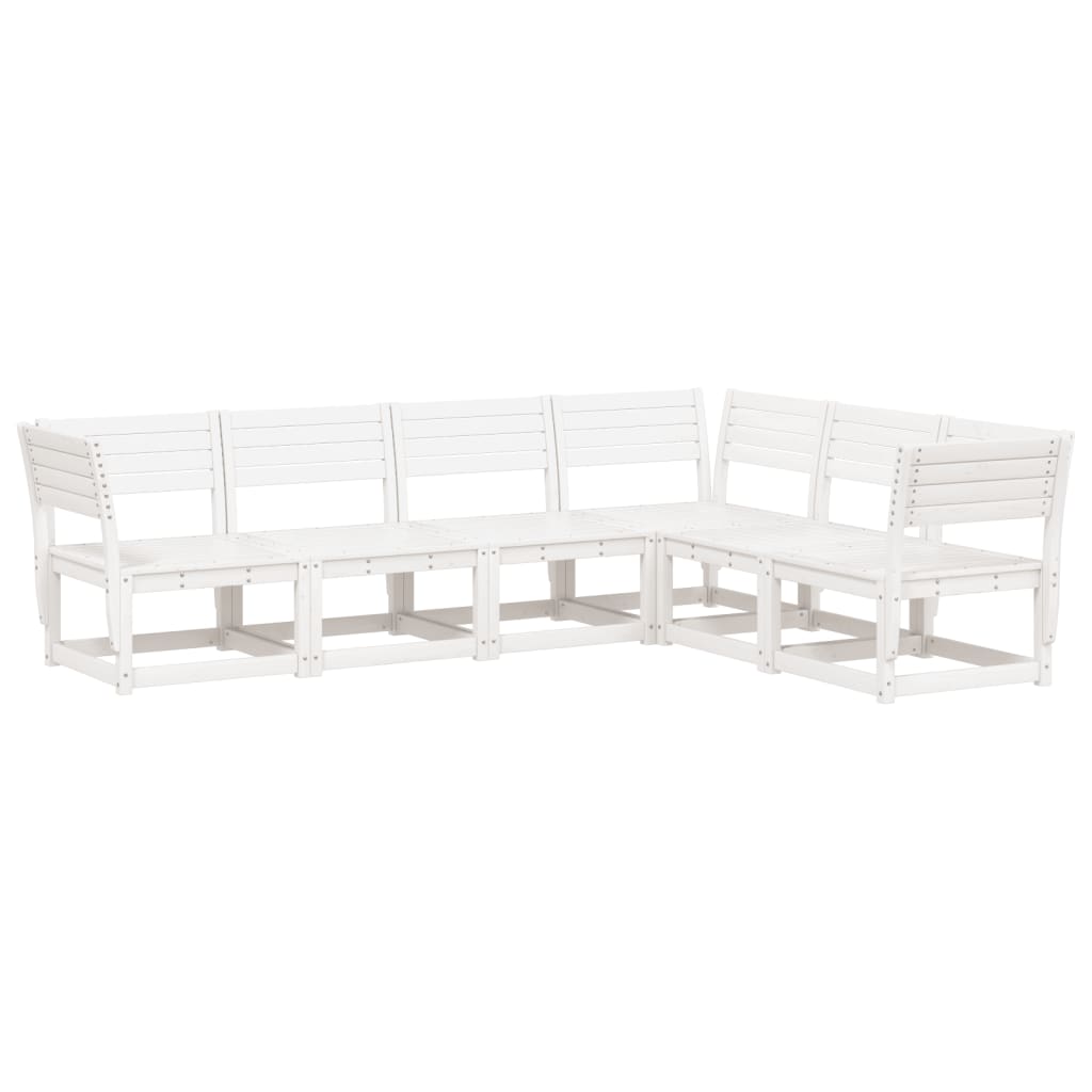 Set Divani da Giardino 6 pz Bianco in Legno Massello di Pino - homemem39