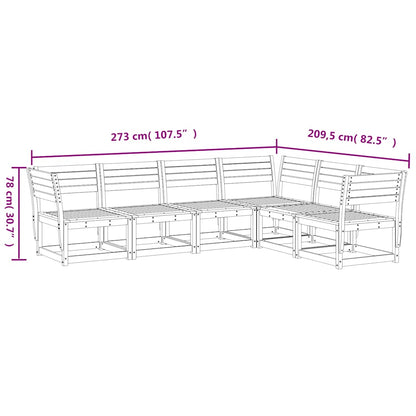 Set Divani da Giardino 6 pz Bianco in Legno Massello di Pino | homemem39
