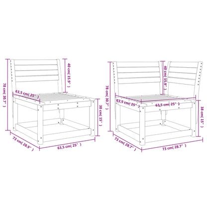 Set Divani da Giardino 6 pz Bianco in Legno Massello di Pino | homemem39