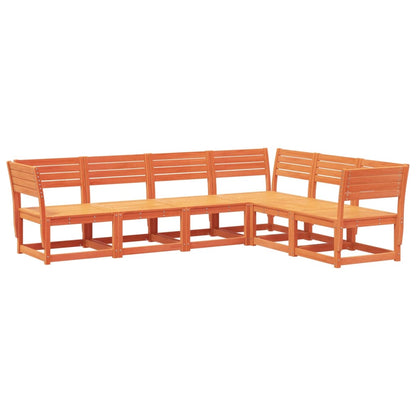Set Divani da Giardino 6 pz Marrone Cera Legno Massello Pino - homemem39