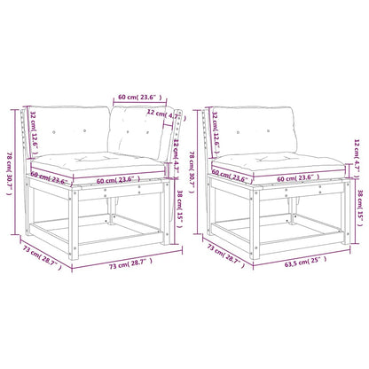 Set Divani Giardino 6pz con Cuscini Bianco Legno Massello Pino | homemem39