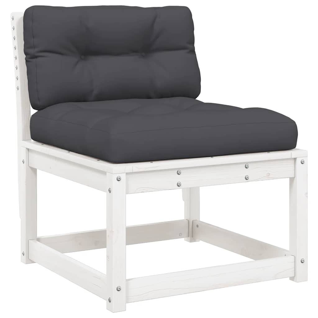 Set Divani Giardino 6pz con Cuscini Bianco Legno Massello Pino | homemem39