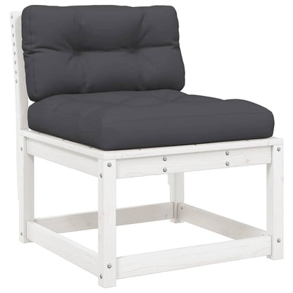 Set Divani Giardino 6pz con Cuscini Bianco Legno Massello Pino | homemem39