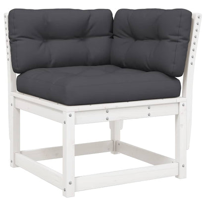 Set Divani Giardino 6pz con Cuscini Bianco Legno Massello Pino | homemem39