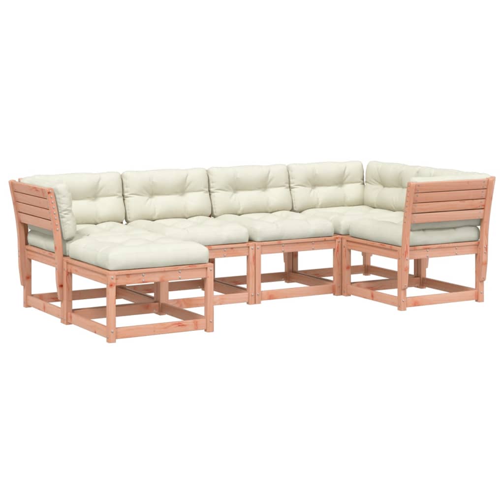 Set Divani Giardino 6 pz con Cuscini Legno Massello di Douglas - homemem39