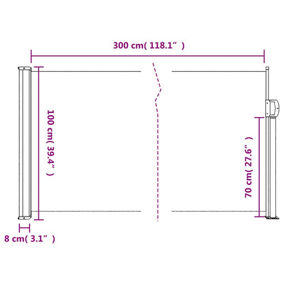 Tenda da Sole Laterale Retrattile Beige 100x300 cm | homemem39