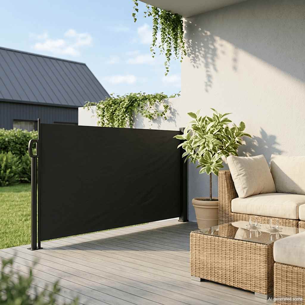 Tenda da Sole Laterale Retrattile Nera 117x300 cm | homemem39