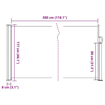 Tenda da Sole Laterale Retrattile Marrone 117x300 cm | homemem39