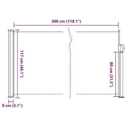 Tenda da sole laterale retrattile antracite 117x300 cm | homemem39