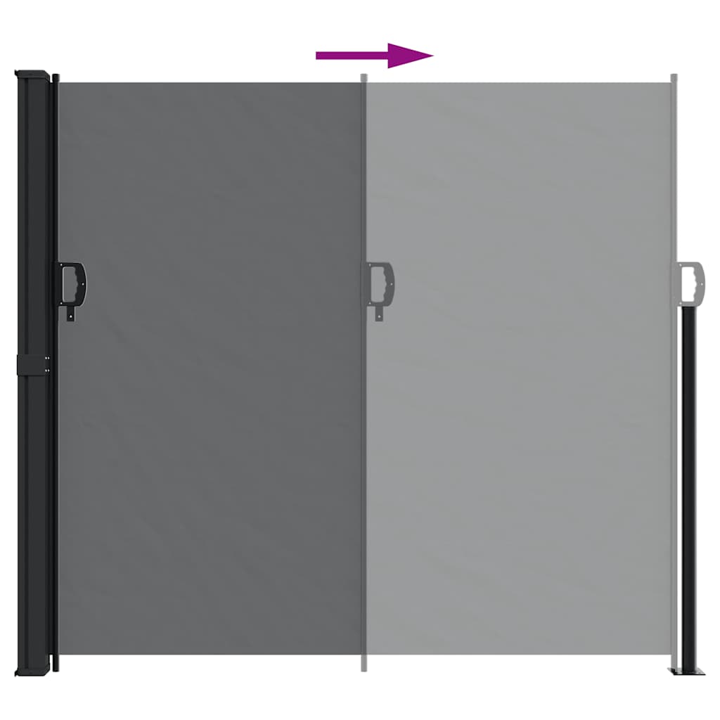 Tenda da Sole Laterale Retrattile Nera 180x300 cm | homemem39