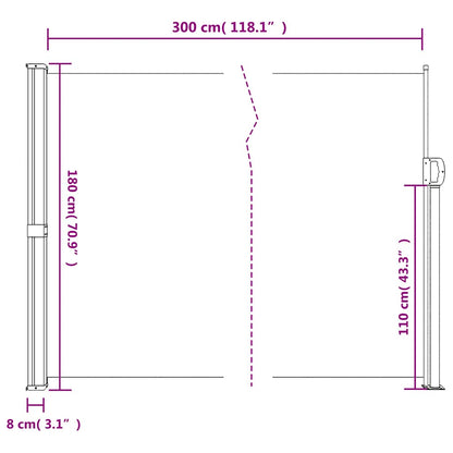 Tenda da Sole Laterale Retrattile Verde Scuro 180x300 cm | homemem39