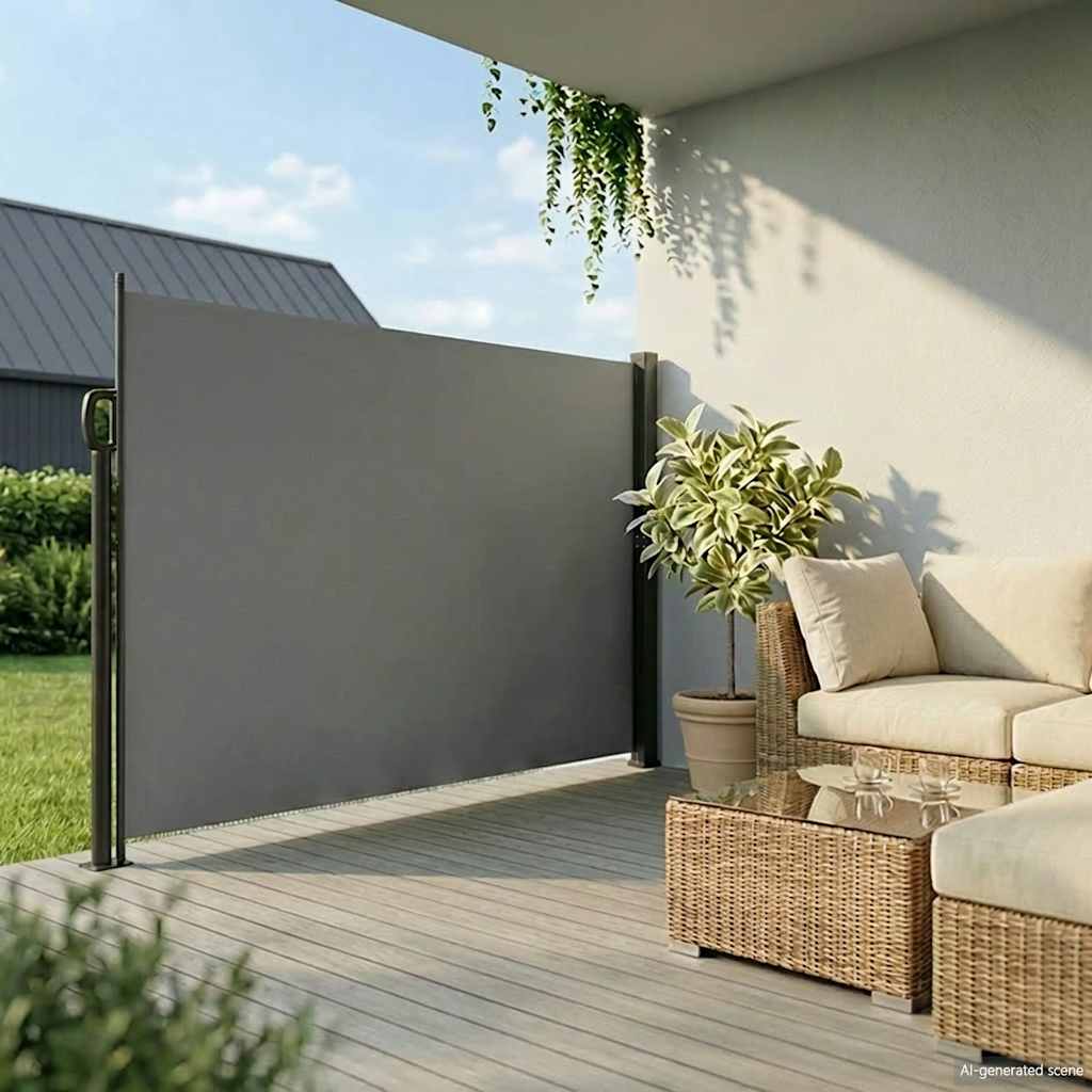 Tenda da sole laterale retrattile antracite 200x300 cm | homemem39