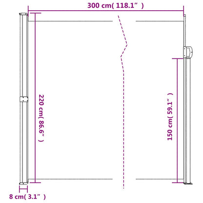 Tenda da Sole Laterale Retrattile Beige 220x300 cm | homemem39