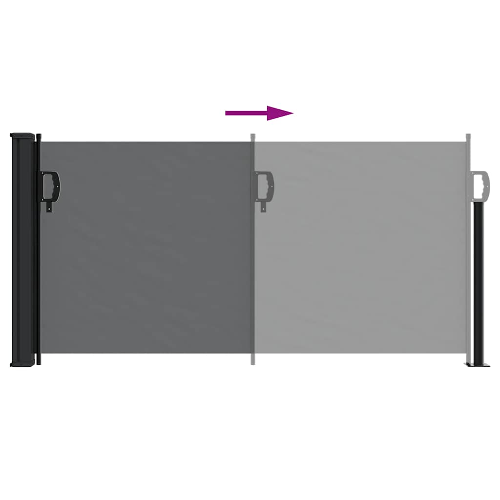 Tenda da Sole Laterale Retrattile Nera 100x500 cm | homemem39