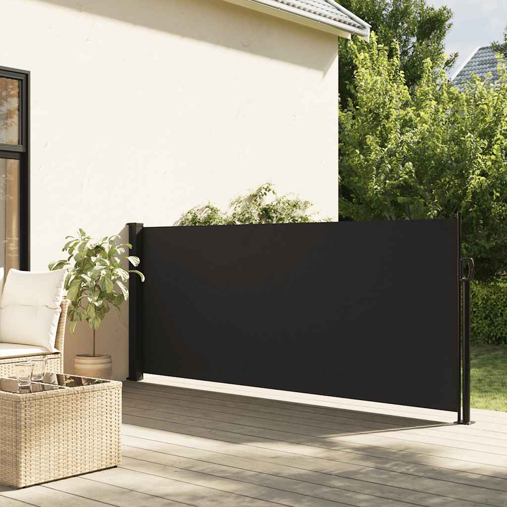 Tenda da Sole Laterale Retrattile Nera 100x500 cm | homemem39