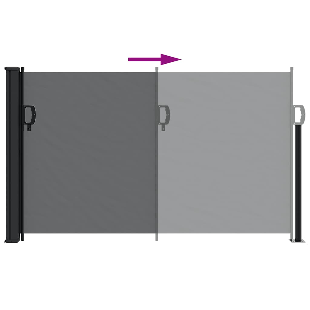 Tenda da Sole Laterale Retrattile Nera 120x500 cm | homemem39