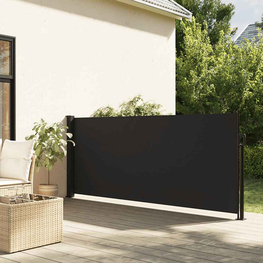Tenda da Sole Laterale Retrattile Nera 120x500 cm | homemem39