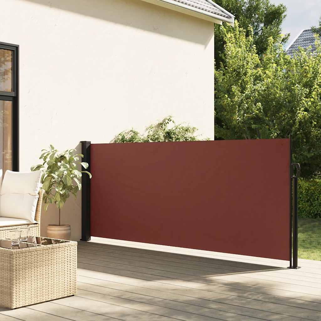 Tenda da Sole Laterale Retrattile Marrone 120x500 cm