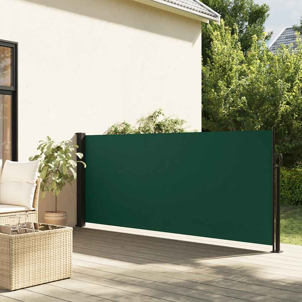 Tenda da Sole Laterale Retrattile Verde Scuro 120x500 cm | homemem39