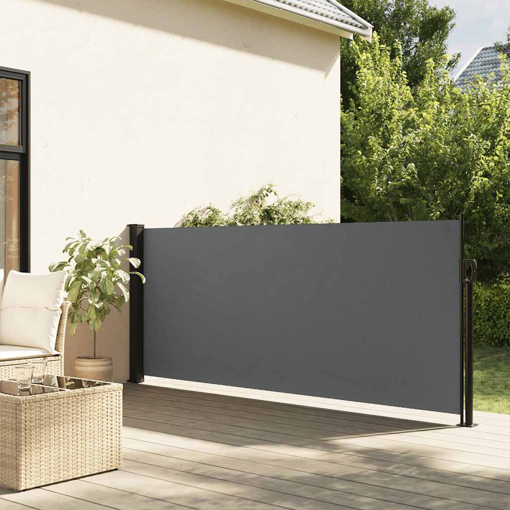 Tenda da sole laterale retrattile antracite 120x500 cm | homemem39