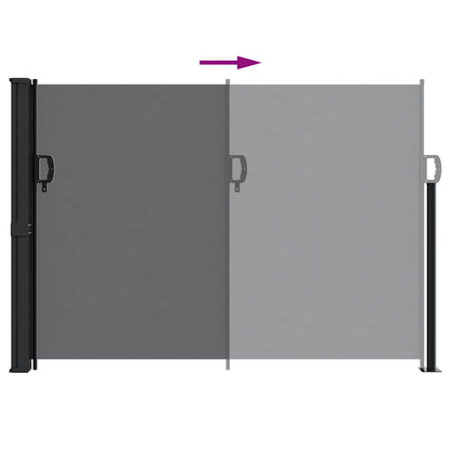 Tenda da Sole Laterale Retrattile Nera 140x500 cm | homemem39