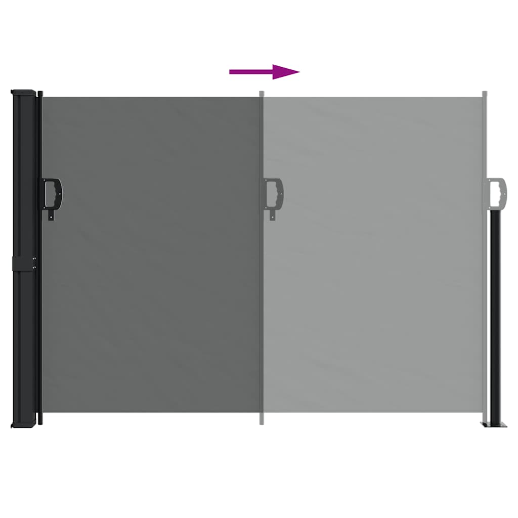 Tenda da sole laterale retrattile antracite 140x500 cm | homemem39