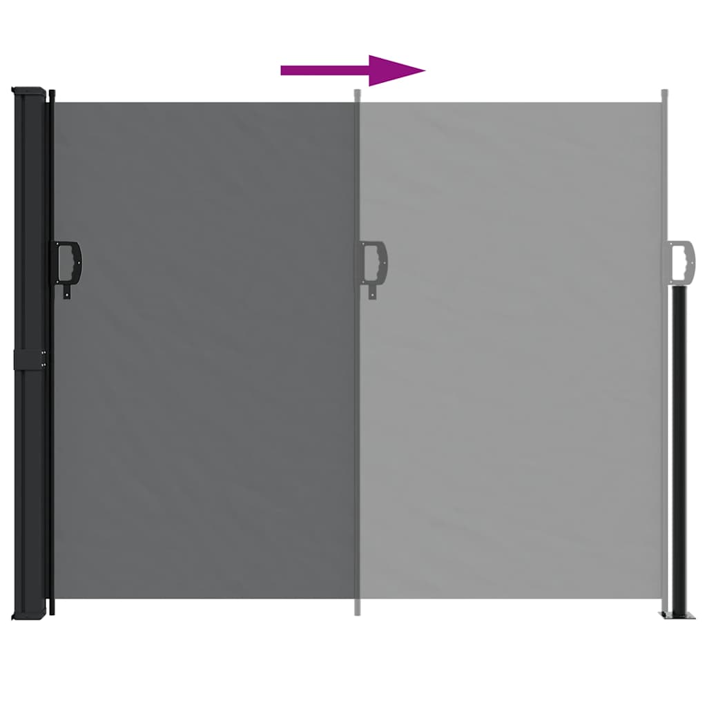 Tenda da Sole Laterale Retrattile Nera 160x500 cm | homemem39