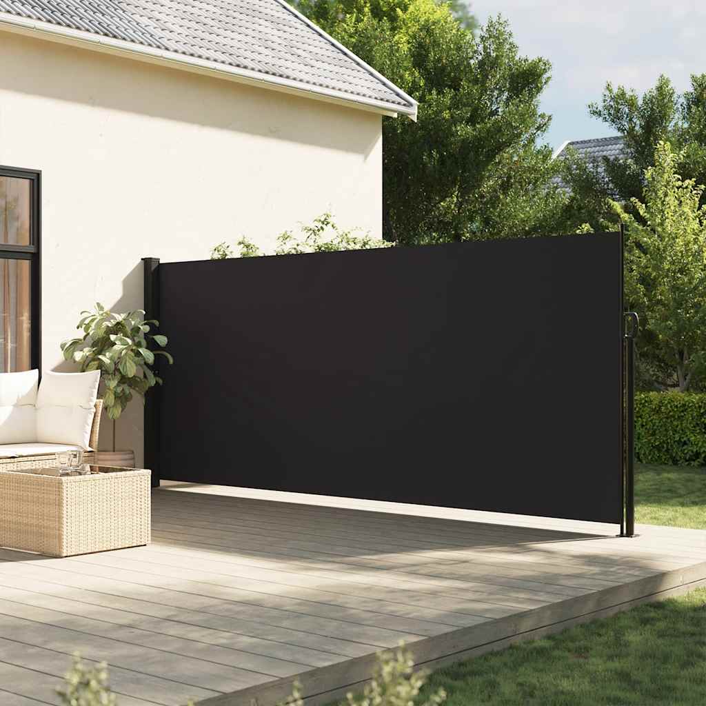 Tenda da Sole Laterale Retrattile Nera 160x500 cm | homemem39