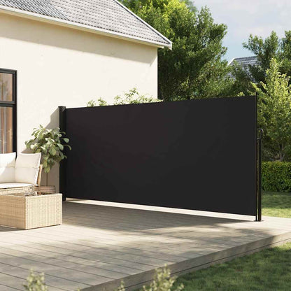 Tenda da Sole Laterale Retrattile Nera 160x500 cm | homemem39