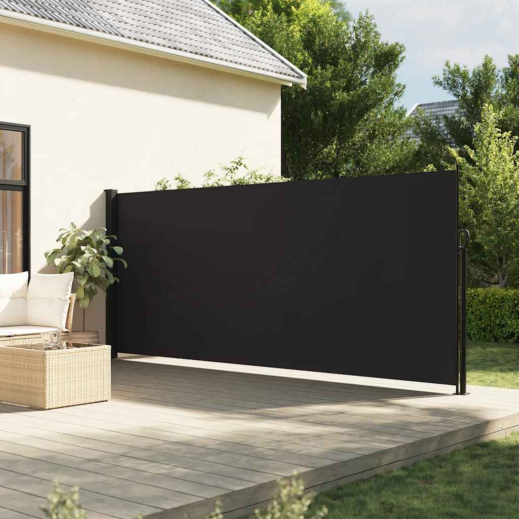 Tenda da Sole Laterale Retrattile Nera 180x500 cm | homemem39
