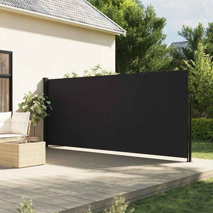 Tenda da Sole Laterale Retrattile Nera 180x500 cm | homemem39