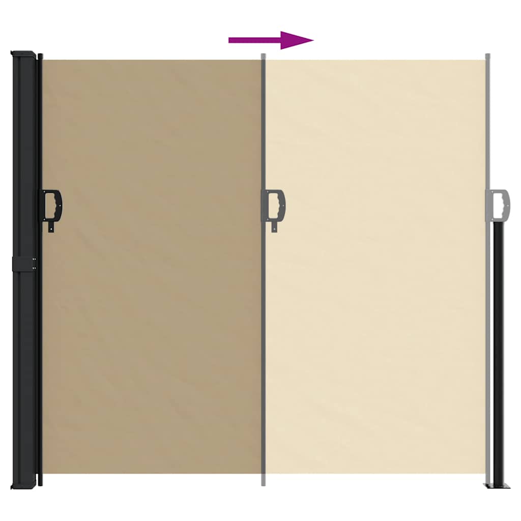 Tenda da Sole Laterale Retrattile Beige 180x500 cm | homemem39