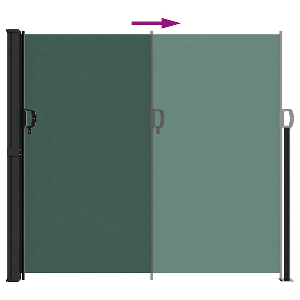 Tenda da Sole Laterale Retrattile Verde Scuro 180x500 cm | homemem39
