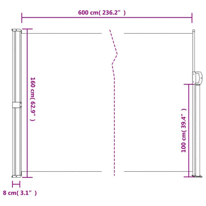 Tenda da Sole Laterale Retrattile Blu 160x600 cm