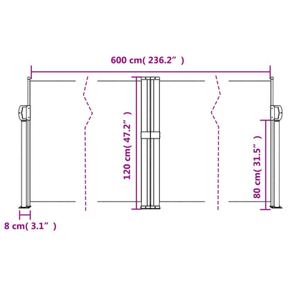 Tenda da Sole Laterale Retrattile Blu 120x600 cm