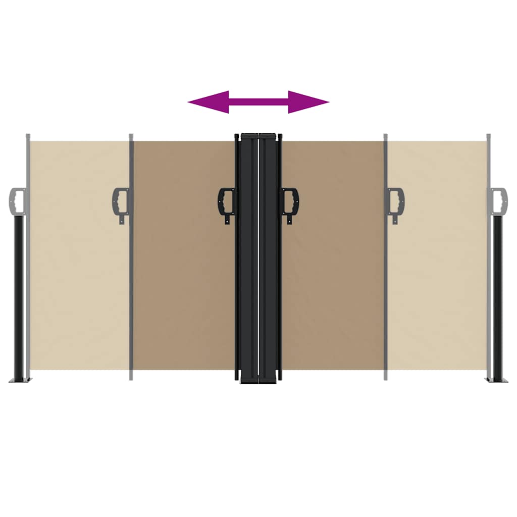 Tenda da Sole Laterale Retrattile Tortora 120x600 cm | homemem39