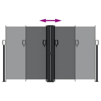 Tenda da Sole Laterale Retrattile Nera 140x600 cm | homemem39