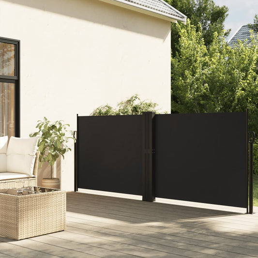 Tenda da Sole Laterale Retrattile Nera 140x600 cm | homemem39