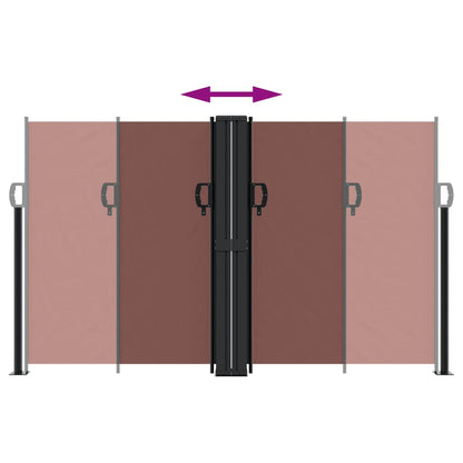 Tenda da Sole Laterale Retrattile Marrone 140x600 cm