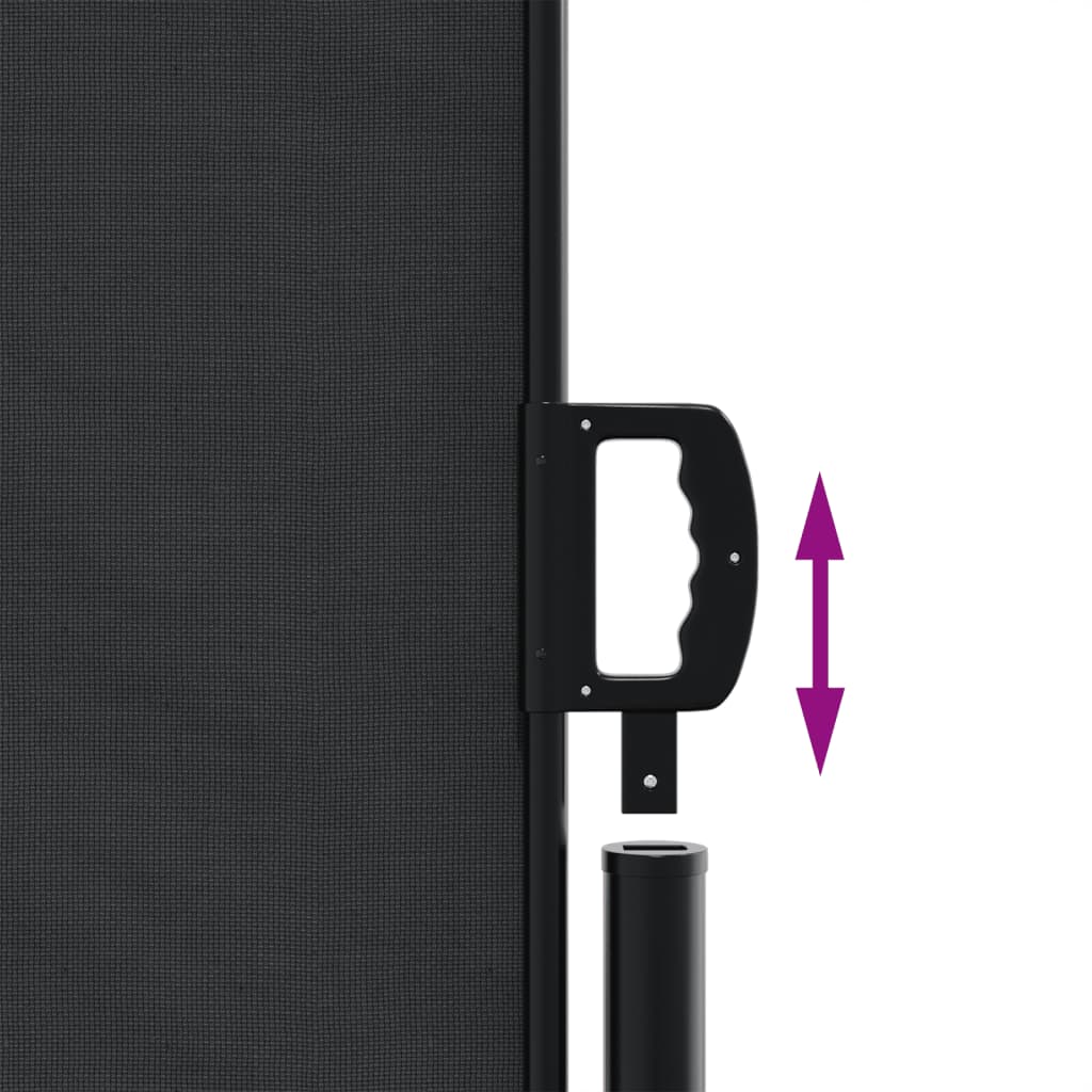 Tenda da Sole Laterale Retrattile Nera 160x600 cm | homemem39