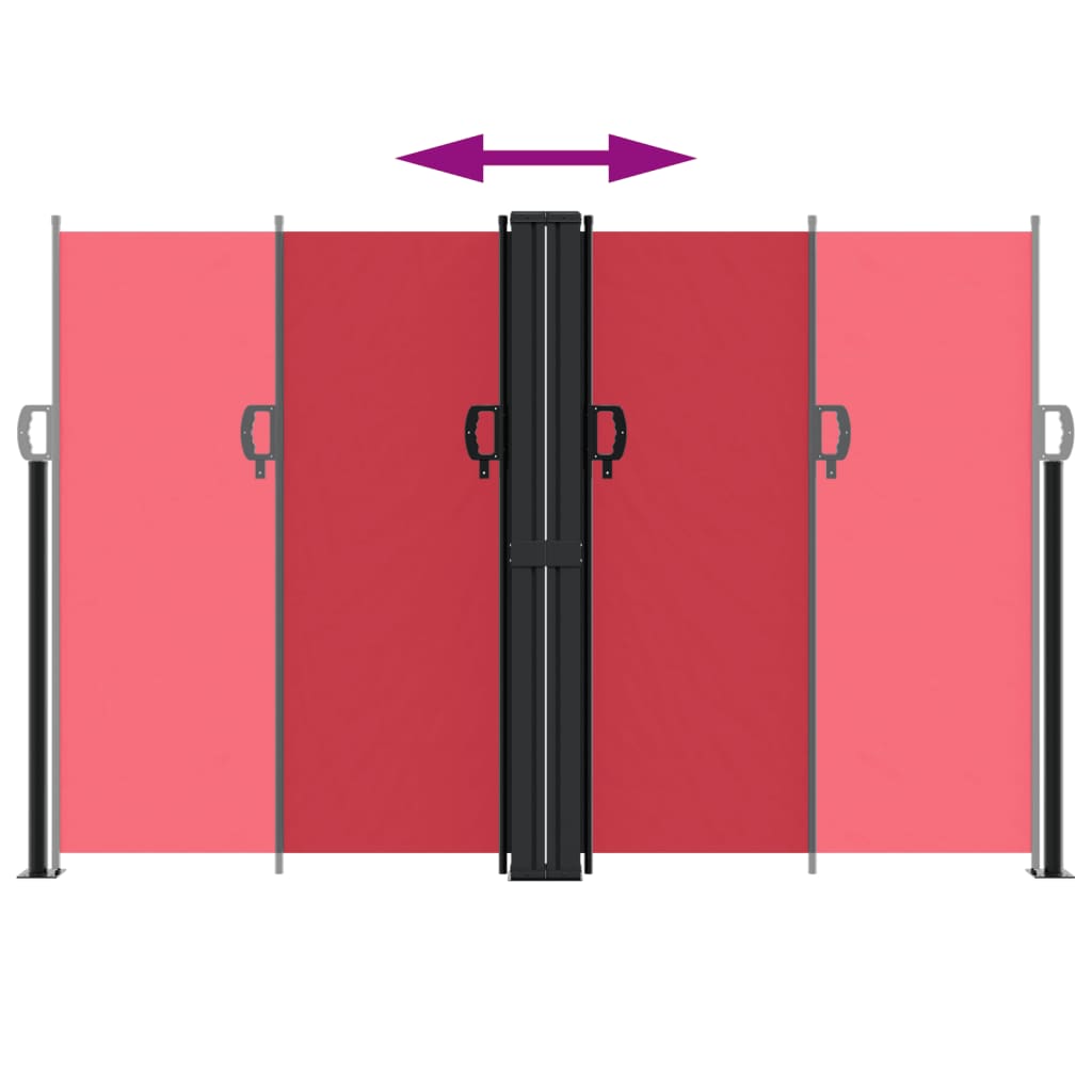 Tenda da Sole Laterale Retrattile Rossa 160x600 cm