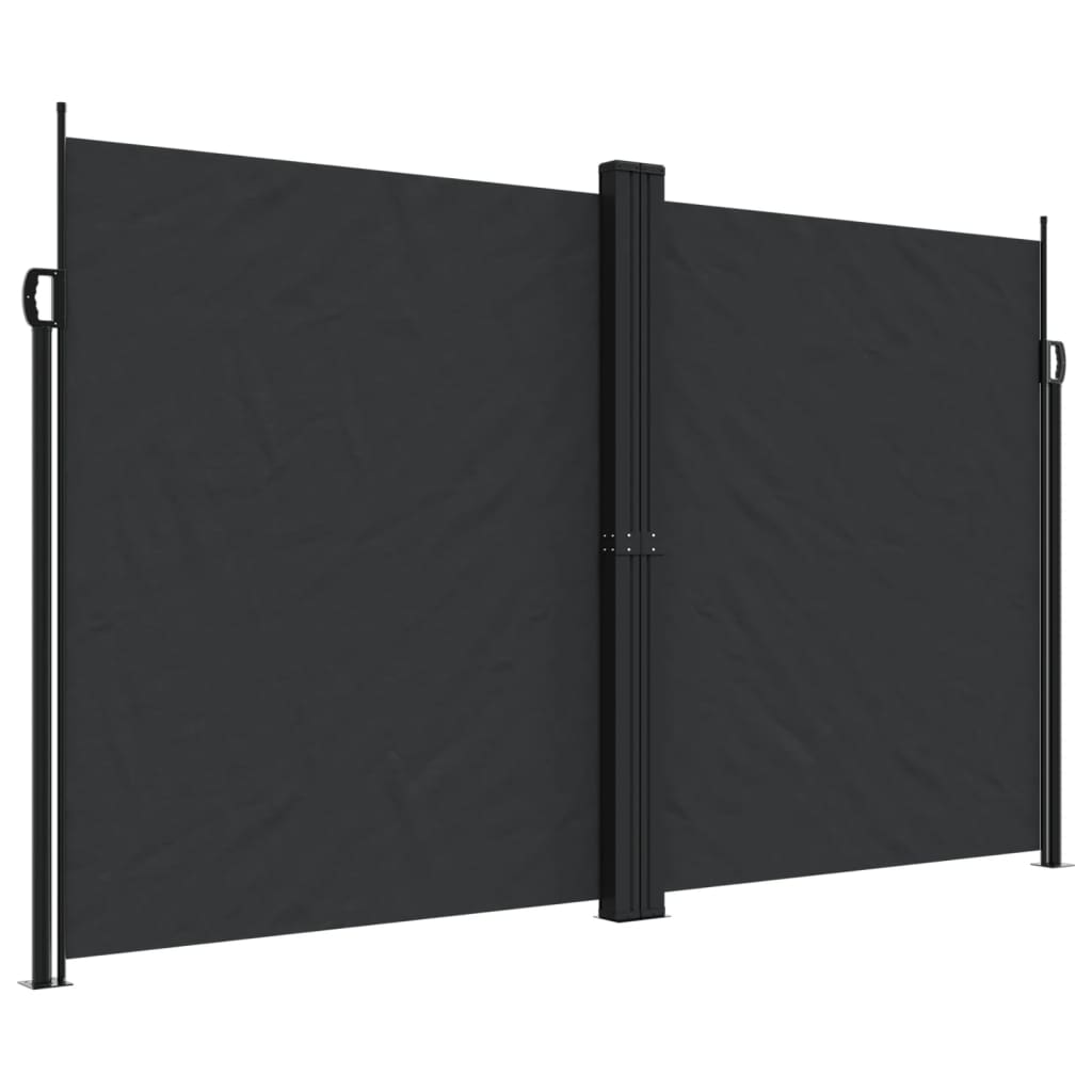 Tenda da Sole Laterale Retrattile Nera 200x600 cm | homemem39