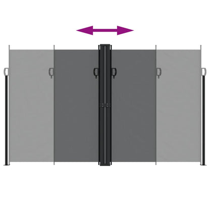 Tenda da Sole Laterale Retrattile Nera 200x600 cm | homemem39