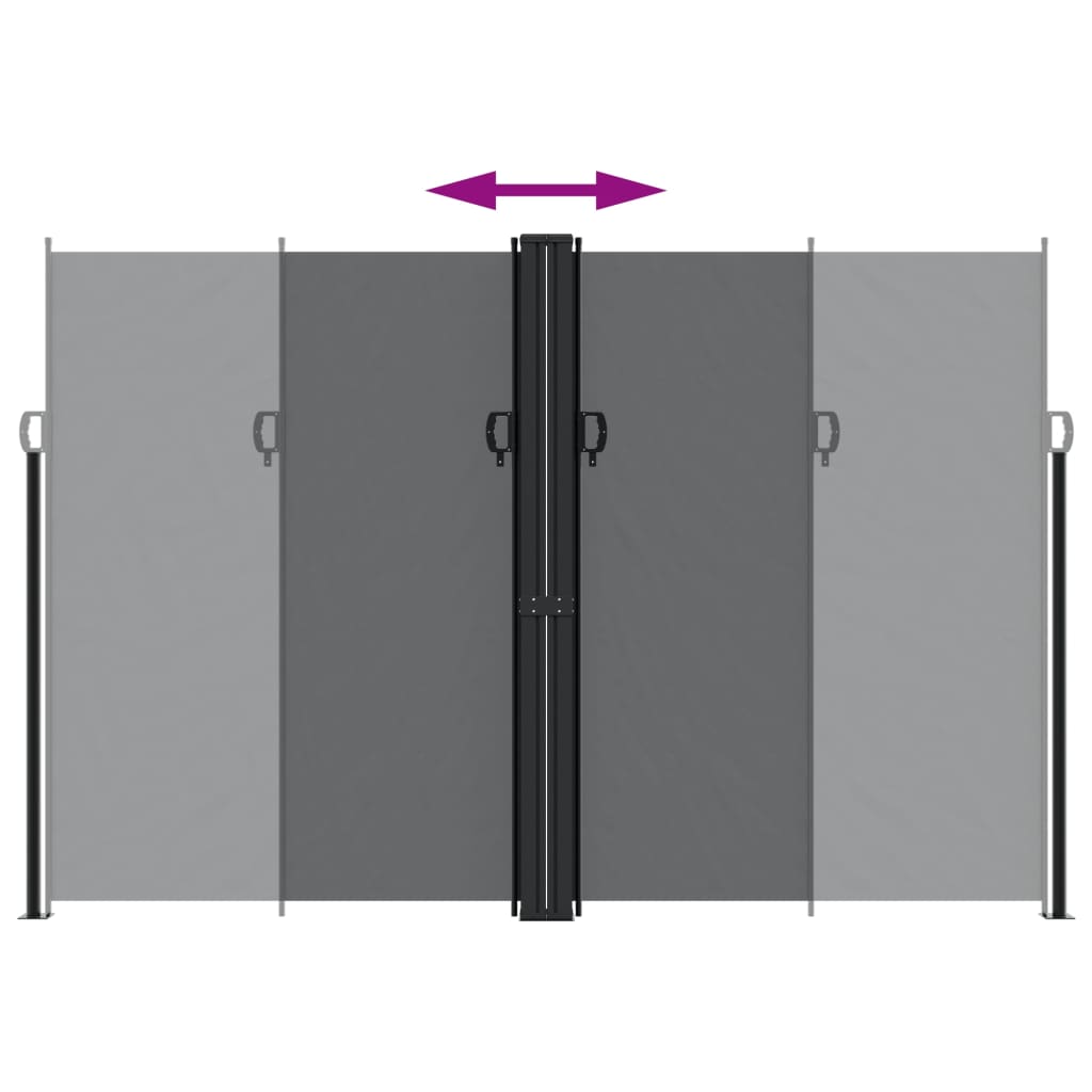 Tenda da Sole Laterale Retrattile Nera 220x600 cm | homemem39