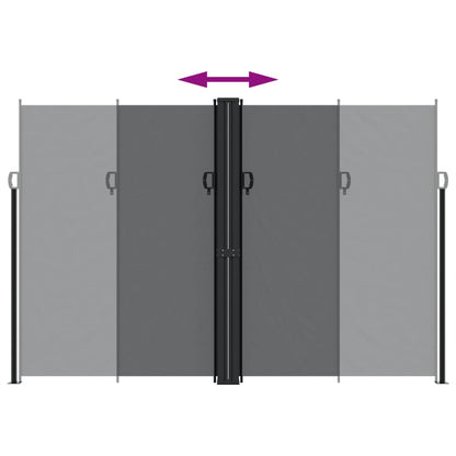 Tenda da Sole Laterale Retrattile Nera 220x600 cm | homemem39