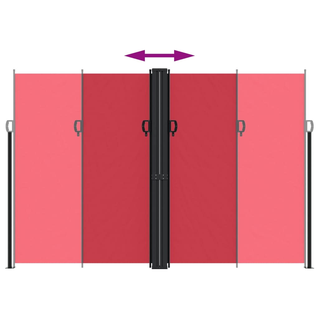 Tenda da Sole Laterale Retrattile Rossa 220x600 cm | homemem39